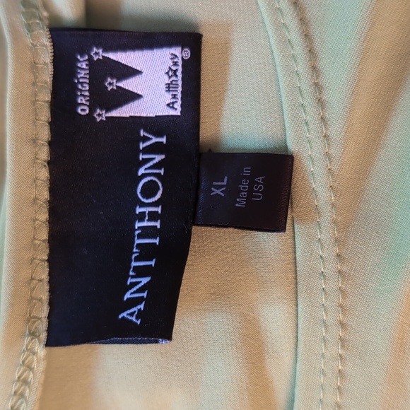 Anthony| Green Shirt Dress With Slit Sleeves Polyester Spandex Blend - Picture 11 of 13